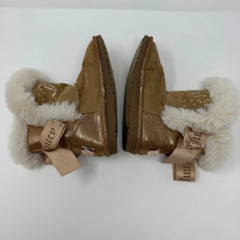 Juicy Couture Girls Fur-Lined Rhinestone Boots size 1